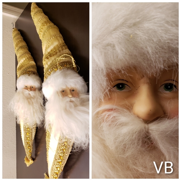 Santa Clause Porcelain Face Christmas Decor Set